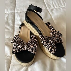 Leopard Black and Tan Espadrille Sandals